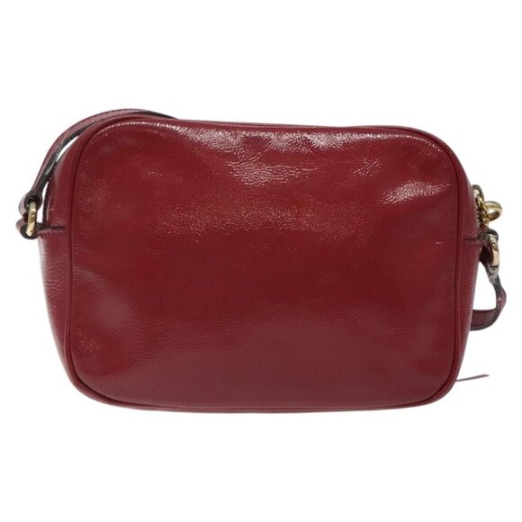 GUCCI Soho Interlocking Shoulder Bag Enamel Red Gold 308364 Auth 123849 - Picture 3 of 16